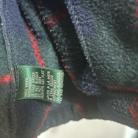 Vintage 90's Ralph Lauren Plaid Full Zip Fleece Unisex Jacket Petite M - Picture 12 of 14